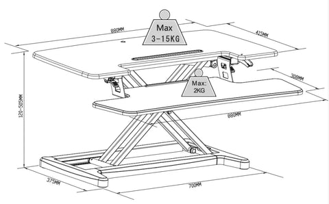 Tischaufsatz DESK RISER