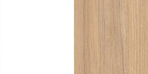 Nova Wood Schreibtisch mit weißer Melamin Tischplatte und Eschenbeinen aus Vollholz
