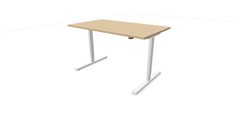 Höhenverstellbarer Schreibtisch EASY mit weißem Gestell