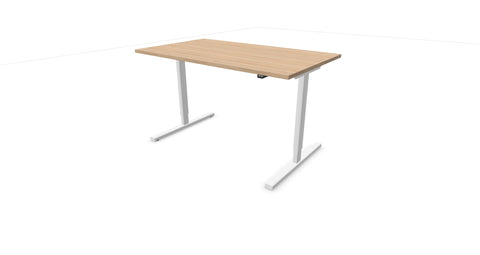 Höhenverstellbarer Schreibtisch EASY mit weißem Gestell