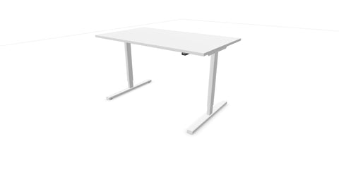 Höhenverstellbarer Schreibtisch EASY mit weißem Gestell