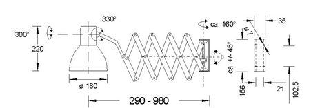 Scherenlampe_BATZ_TechnischeZeichnung