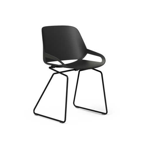 Aeris Numo Konferenzstuhl für den Besprechungsraum in schwarz mit Kufengestell