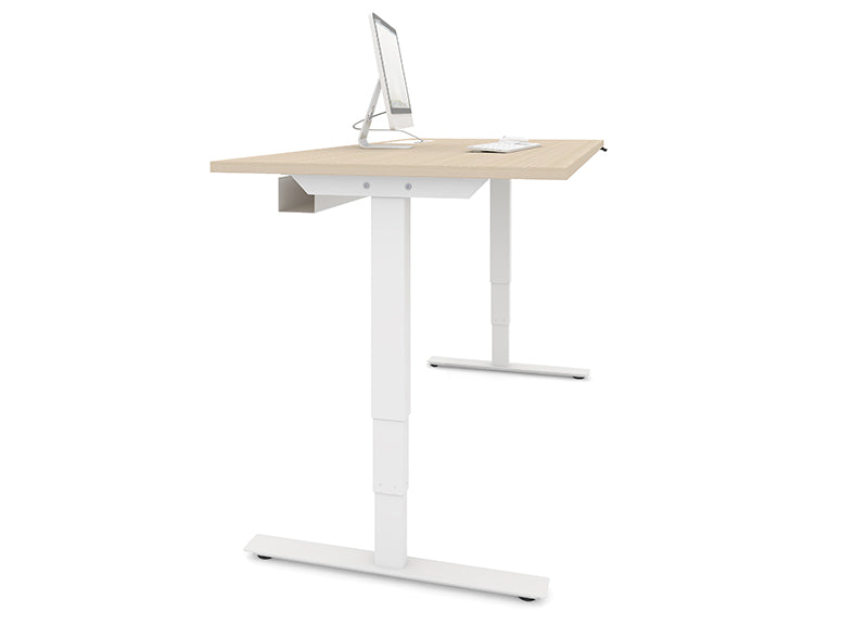 Höhenverstellbarer Schreibtisch EASY mit weißem Gestell
