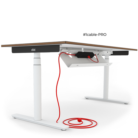ELIOT - Elektrisch höhenverstellbarer Schreibtisch mit Tischplatte in weiß 120x70cm